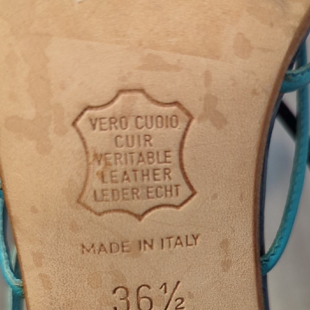 Mario Valentino Blue Strappy Heels - Picture 9 of 9